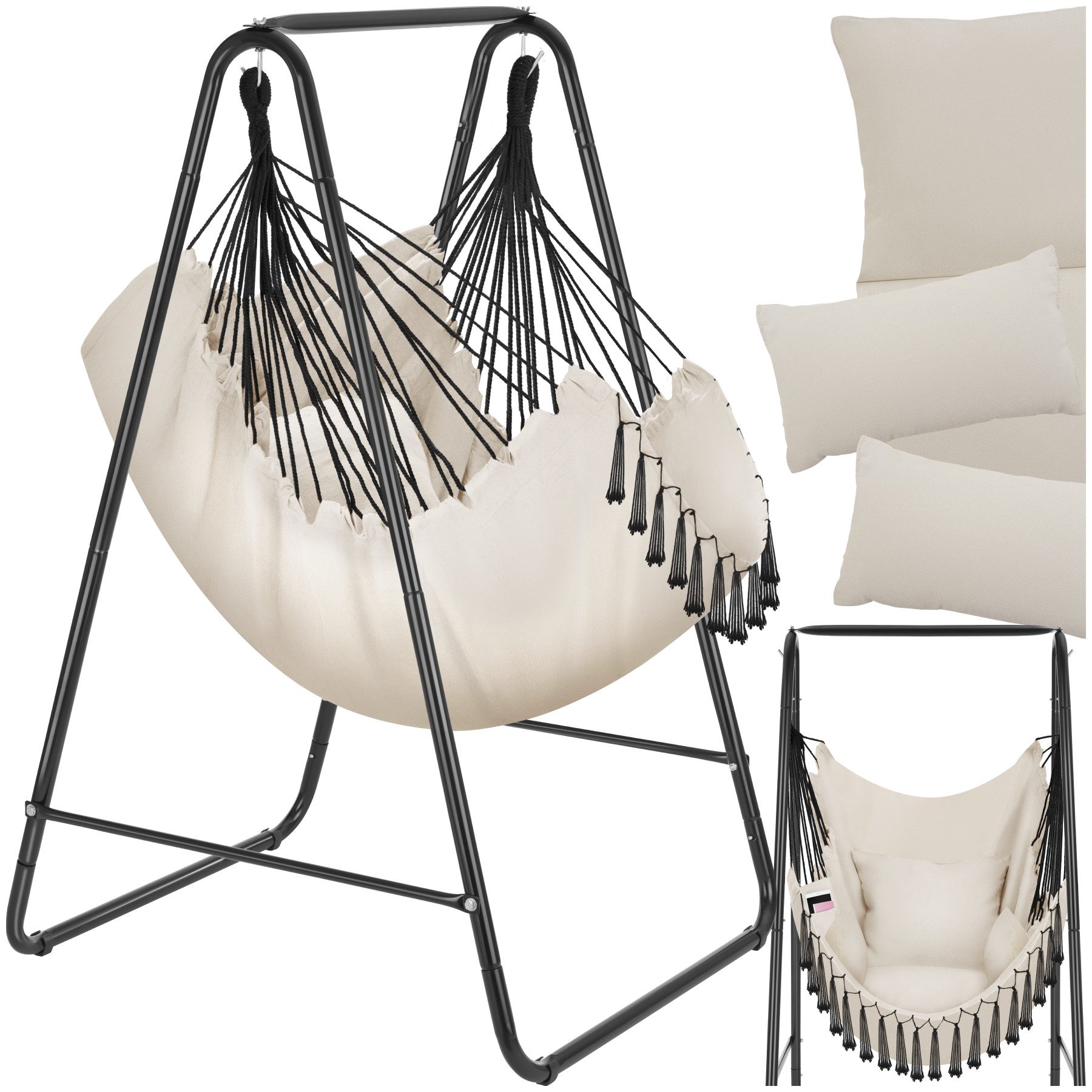 tectake Hängesessel Schaukelstuhl Alison, Boho-Style, Belastbarkeit günstig online kaufen