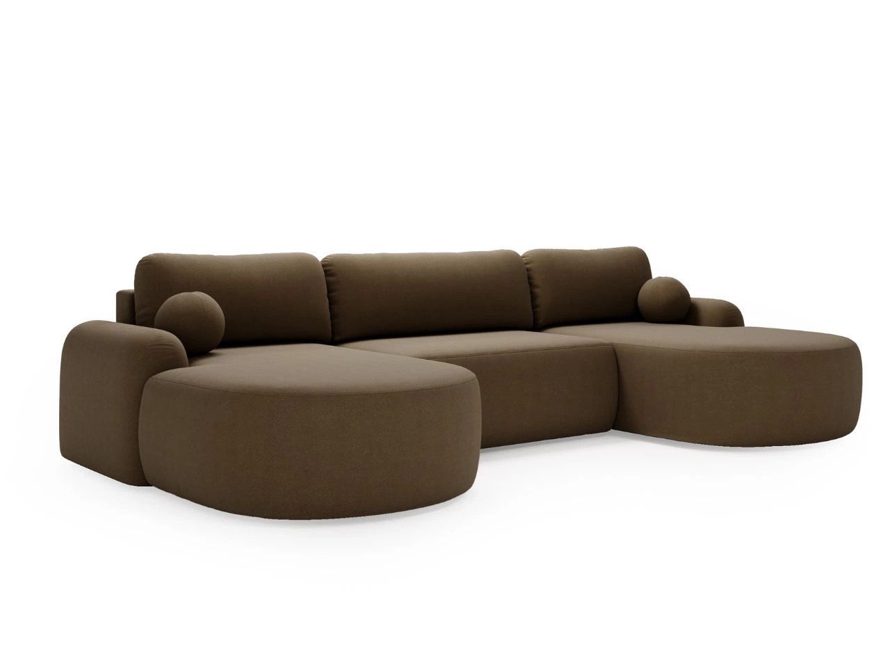 GrainGold Ecksofa U-Form AURIO mit Schlaffunktion günstig online kaufen