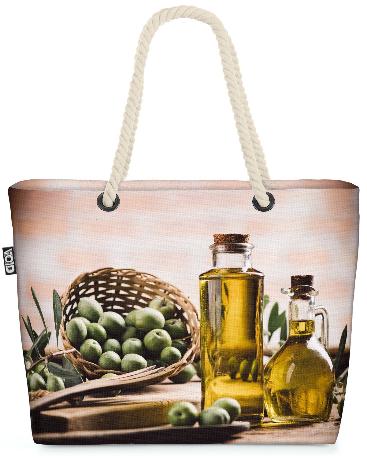 VOID Strandtasche (1-tlg), Olivenöl Oliven Kuchen Küche oliven olivenzweig olivenbaum meer ozean