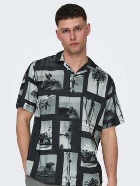 ONLY & SONS Hawaiihemd - Hemd kurzarm - gemustert - ONSNANO REG COTTON VISCOSE