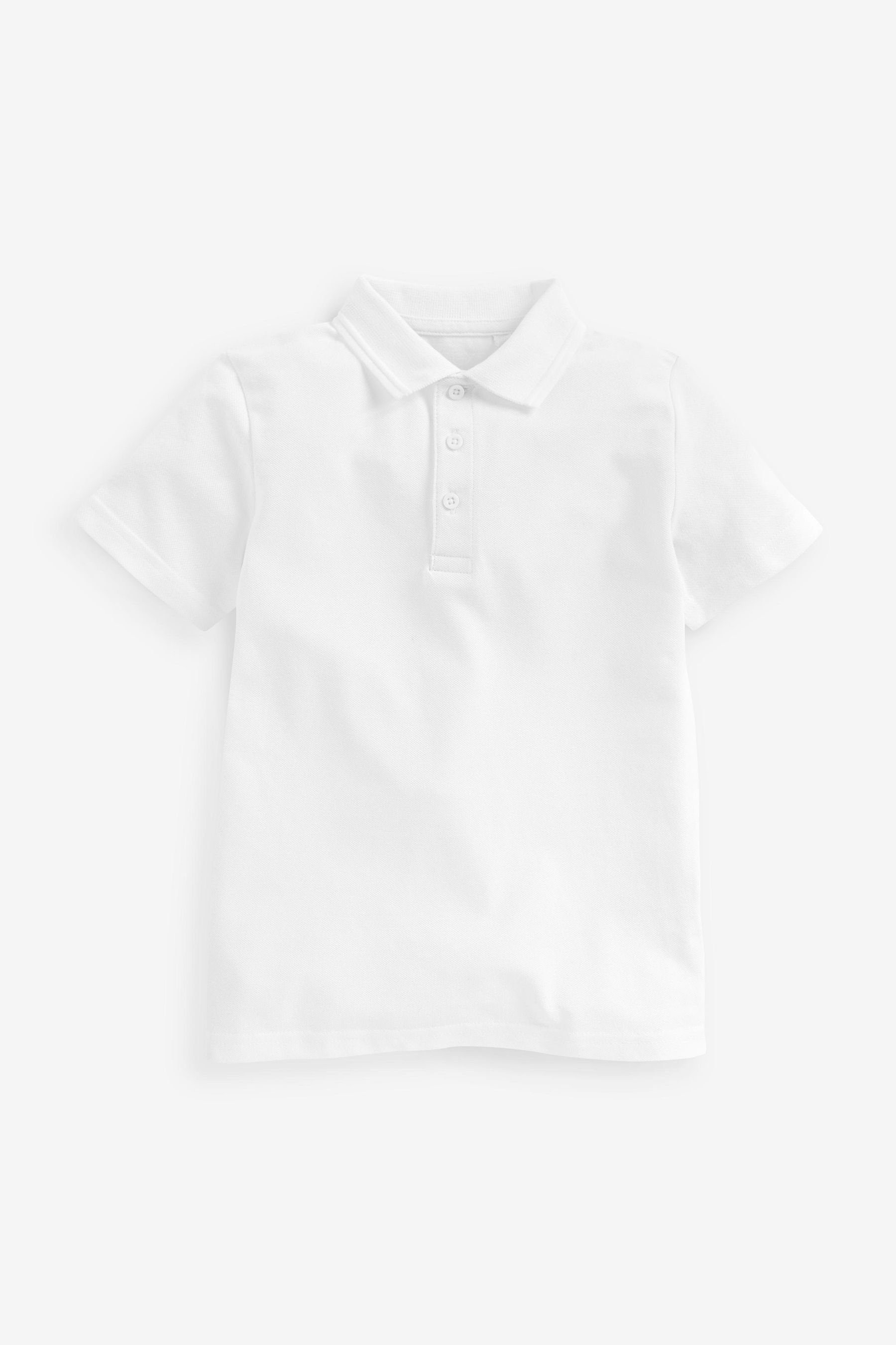 aus (5-tlg) 16 Jahre) Schul-Poloshirts Poloshirt Next Baumwolle 5 bis (3 White