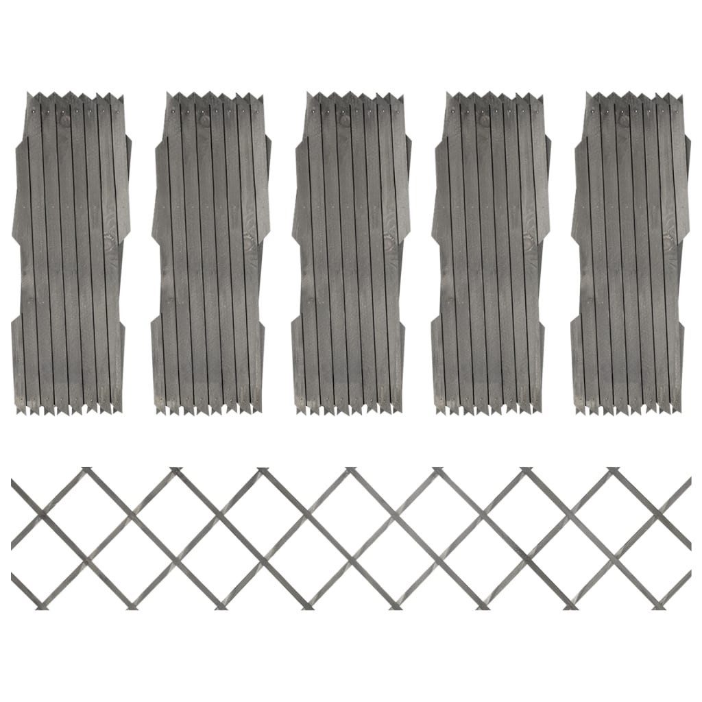 vidaXL Gartenzaun, Rankzäune 5 Stk. Grau günstig online kaufen