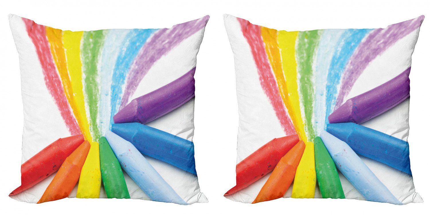 Kissenbezüge Creative-Kind-Regenbogen Stück), Accent Buntstift Abakuhaus Doppelseitiger Digitaldruck, Modern (2