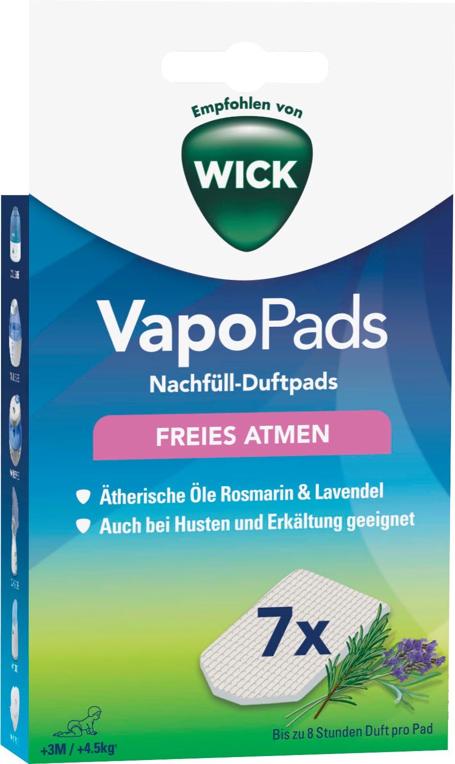 WICK Inhalations-Zusatz VapoPads Rosmarin & Lavendel - VBR Packung, 7-tlg., Passen zu unseren Увлажнитель воздухаn, Inhalatoren & Diffusoren, 7er-Pack