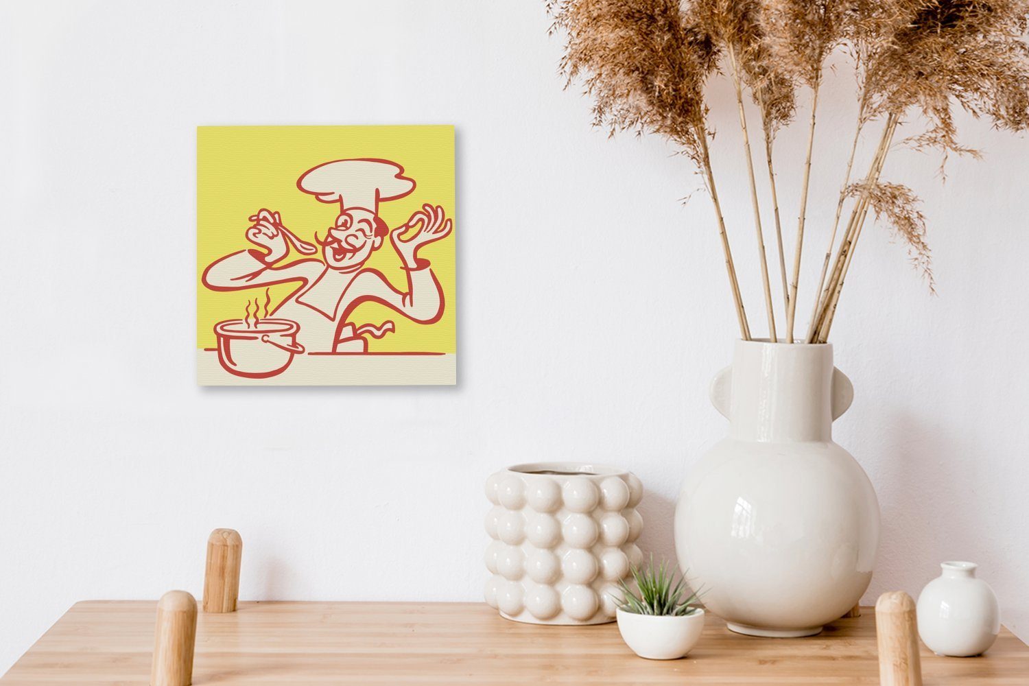 Eine Leinwandbild Schlafzimmer Leinwand eines Bilder für probiert, das Kochs, St), Essen Wohnzimmer Illustration (1 OneMillionCanvasses® der