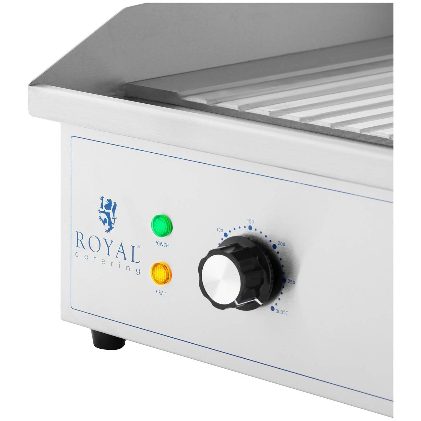 Royal Catering Elektrogrill 70 x 40 cm Doppel Elektrogrillplatte gerillt Griddleplatte Bratplatte, 4400 W