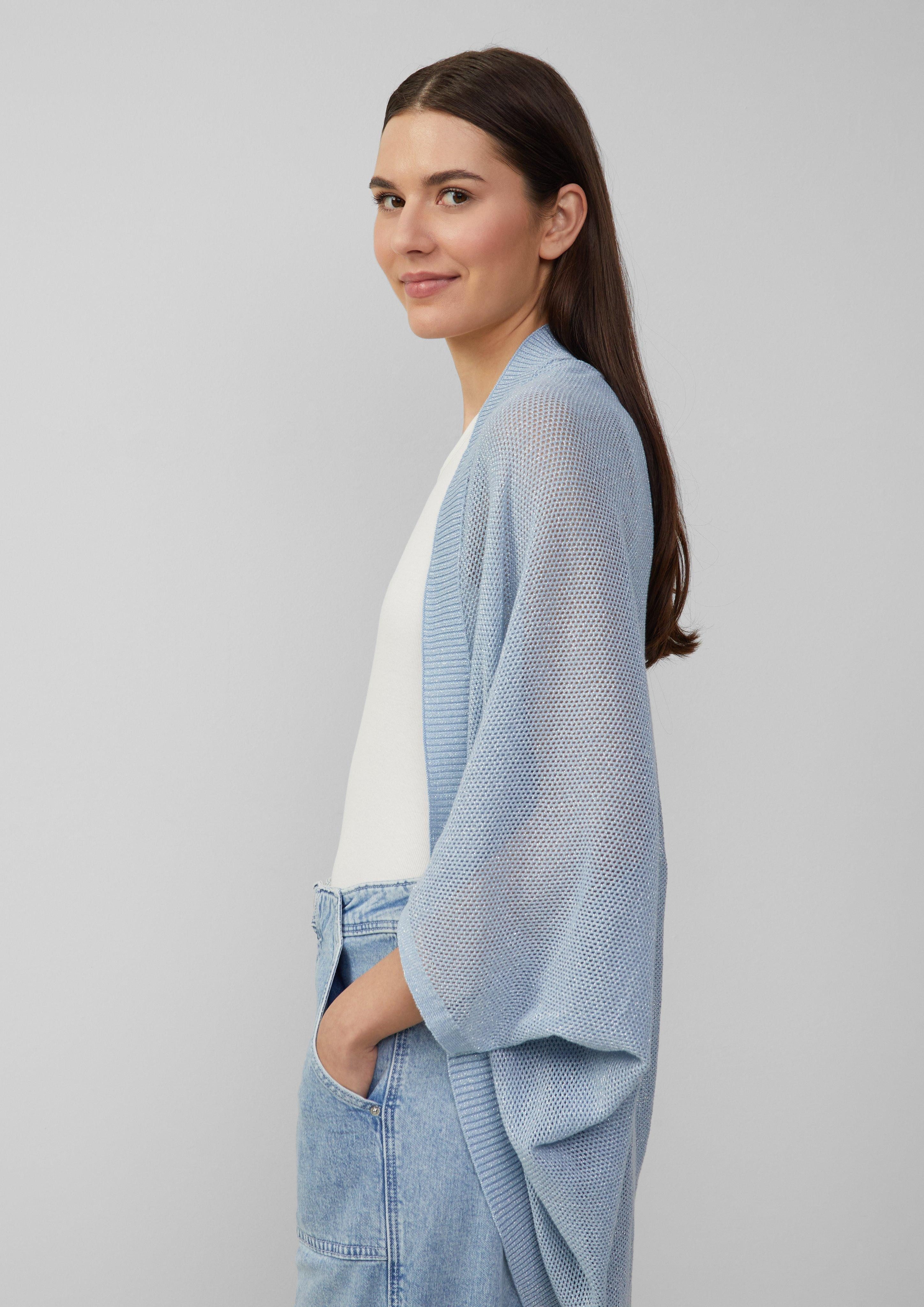 s.Oliver Poncho Strickponcho mit Glitzergarn Logo günstig online kaufen