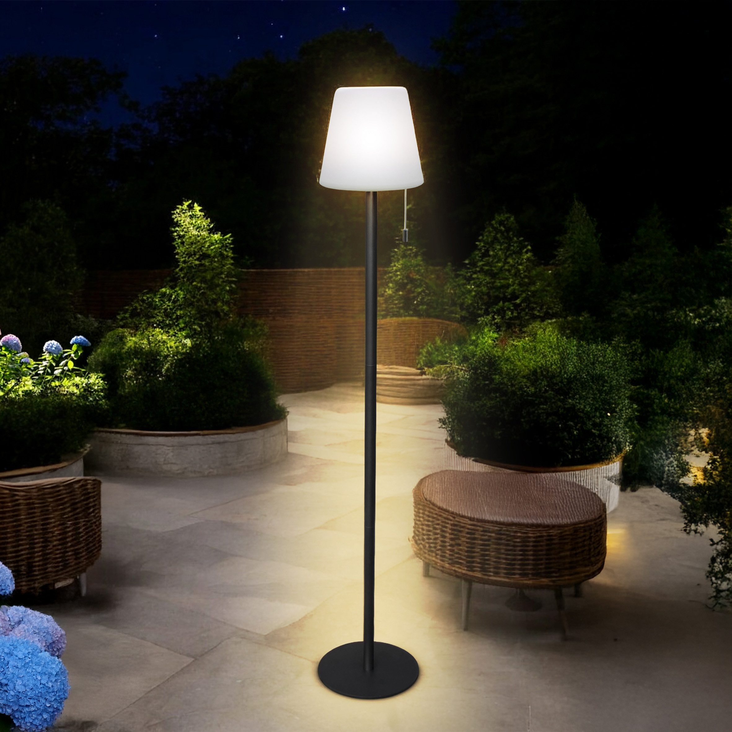 Spetebo LED Außen-Stehlampe Akku Garten Standleuchte günstig online kaufen