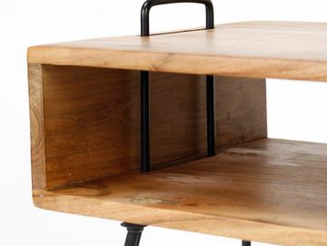 Moebel-Eins Nachttisch, OJAN Nachtkommode / Beistelltisch, Material Massivholz, Akazie