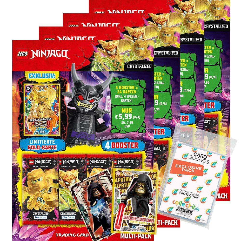 Blue Ocean Sammelkarte LEGO Ninjago Serie 8 Alle 4 versch. Multipacks + Collect-it Hüllen