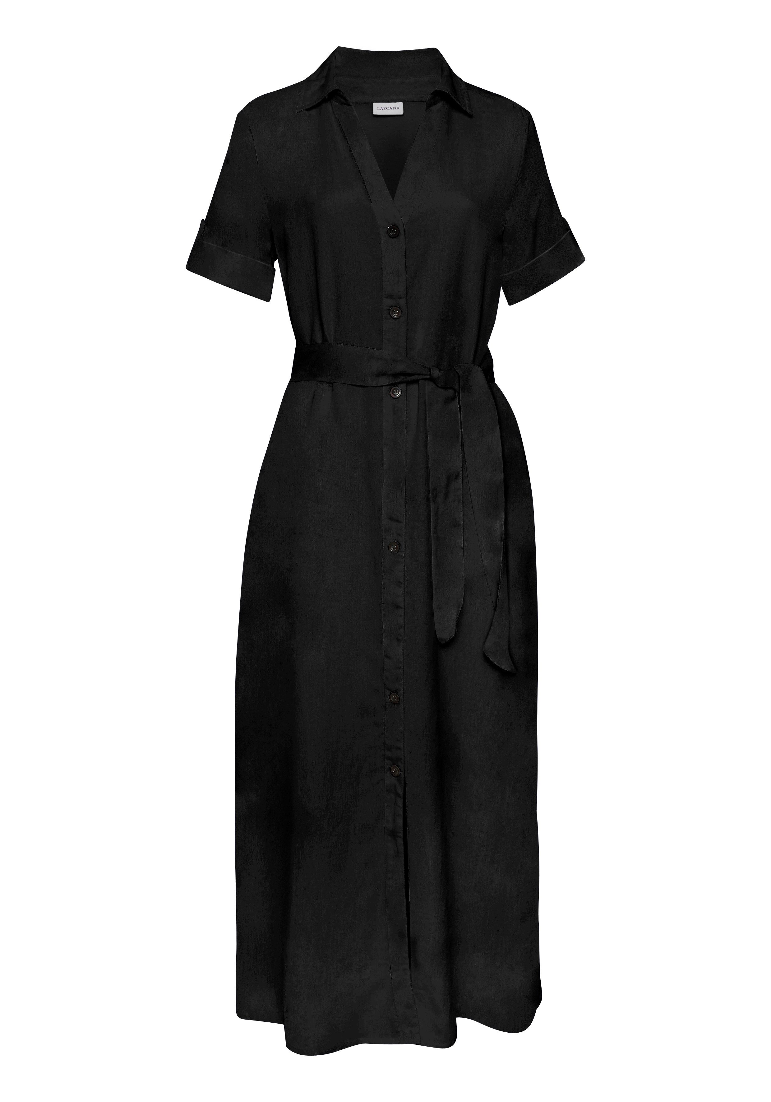 LASCANA Hemdblusenkleid (mit Bindegürtel) aus Leinenmix günstig online kaufen
