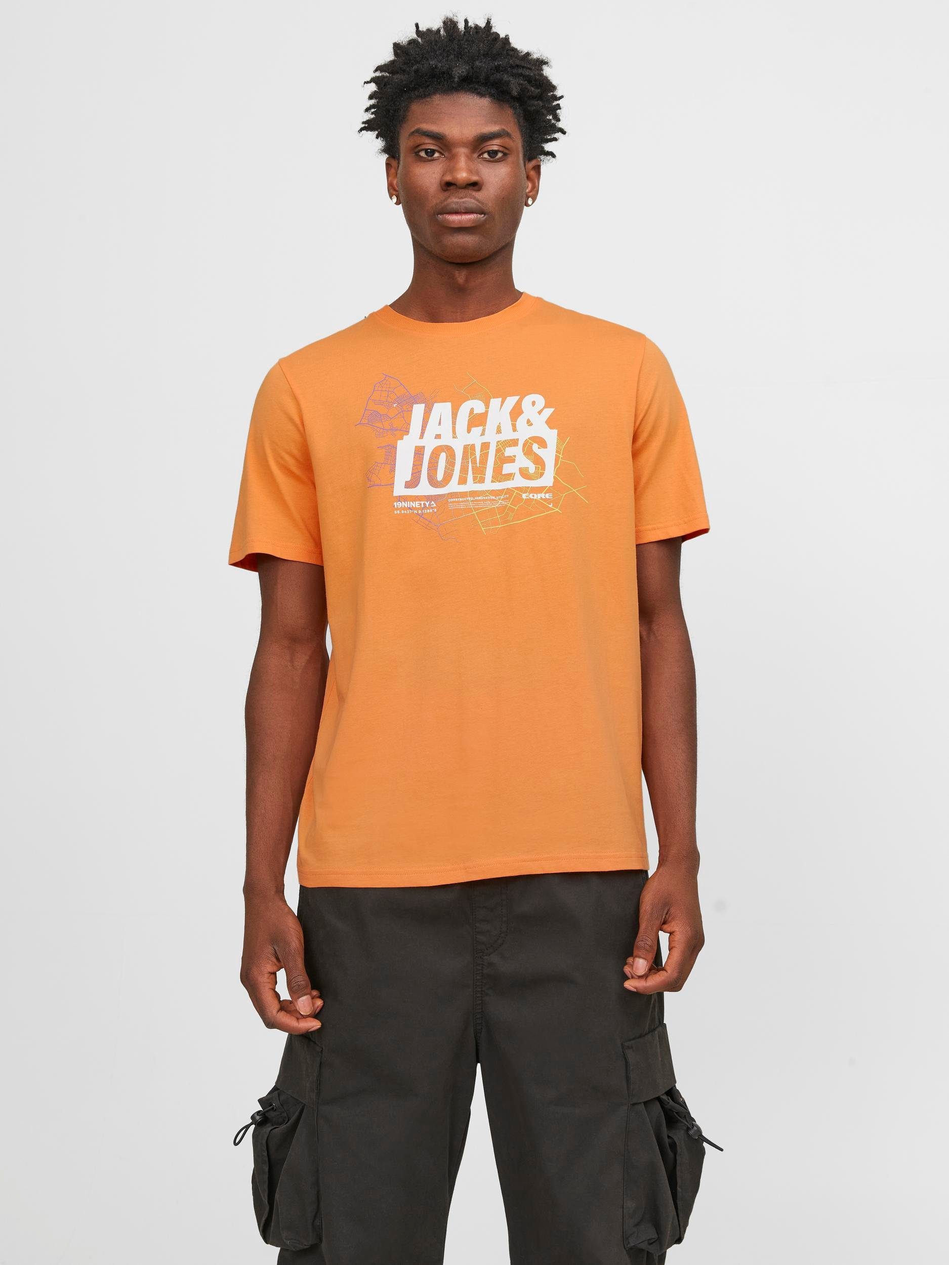 Jack & Jones Rundhalsshirt JCOMAP TEE CREW NECK LOGO SS Tangerine SN