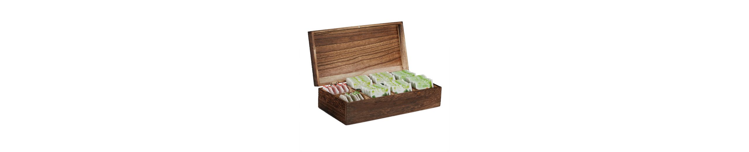 relaxdays Teebox »Vintage Teebox«, Holz, Aufbewahrung: Schicke Teebox ...