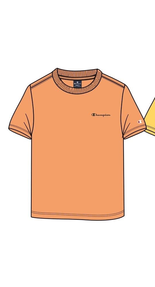 T-Shirt (Baumwolle) Crew mit Kleinen-Logo-Schriftzug orange Jungen