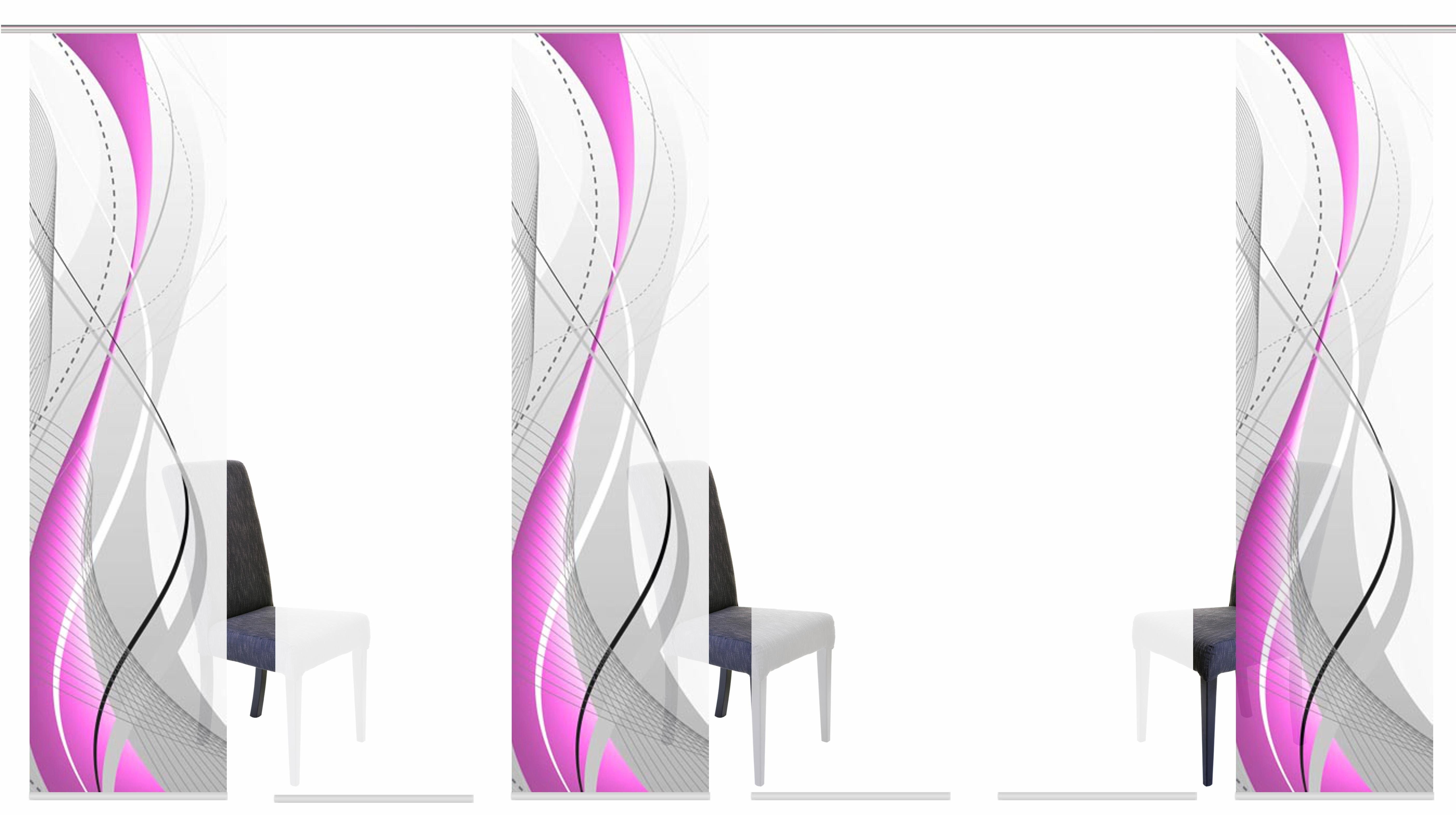 HOME WOHNIDEEN Schiebegardine "WUXi" Klettband 6 Stk. tlg. HxB: 245x60, ink günstig online kaufen