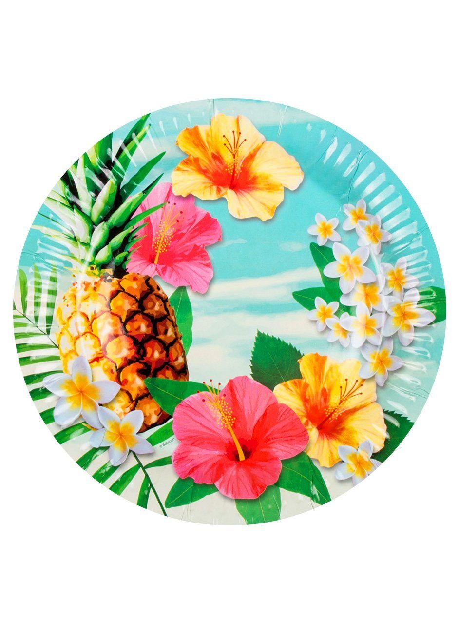 Boland Einweggeschirr-Set 6 Hawaii Pappteller, Pappe, Südsee, Karibik, Beachparty: Alles was Du für Deine sommerliche Part