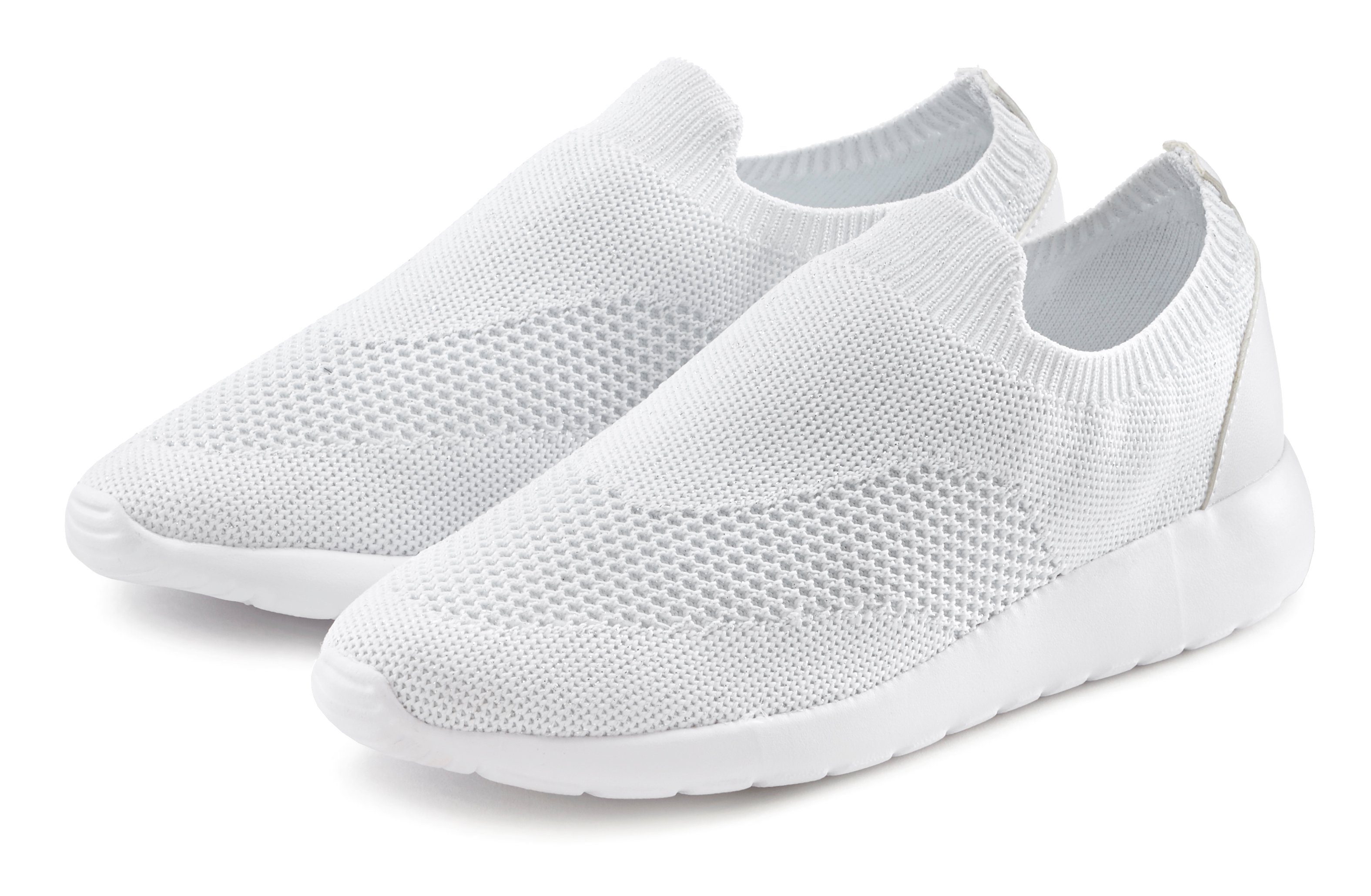 LASCANA Sneaker Slip-In aus bequemem Mesh mit leichter Glanz-Optik vegan  online kaufen | OTTO