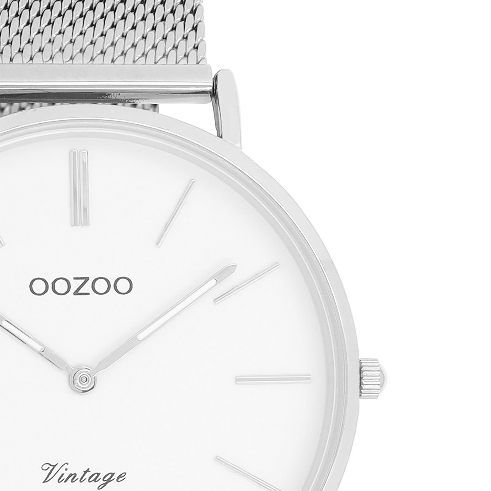 OOZOO Quarzuhr Oozoo Damen Armbanduhr silber Analog, (Analoguhr), Damenuhr rund, groß (ca. 40mm) Edelstahlarmband, Fashion-Style
