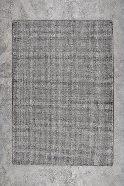 Wollteppich Kildra, carla&marge, Teppich (100 % Wolle), 170x240cm, mit kleinen Punkten in Schwarz und Weiß, rechteckig, geeignet für Schlafzimmer und Wohnzimmer