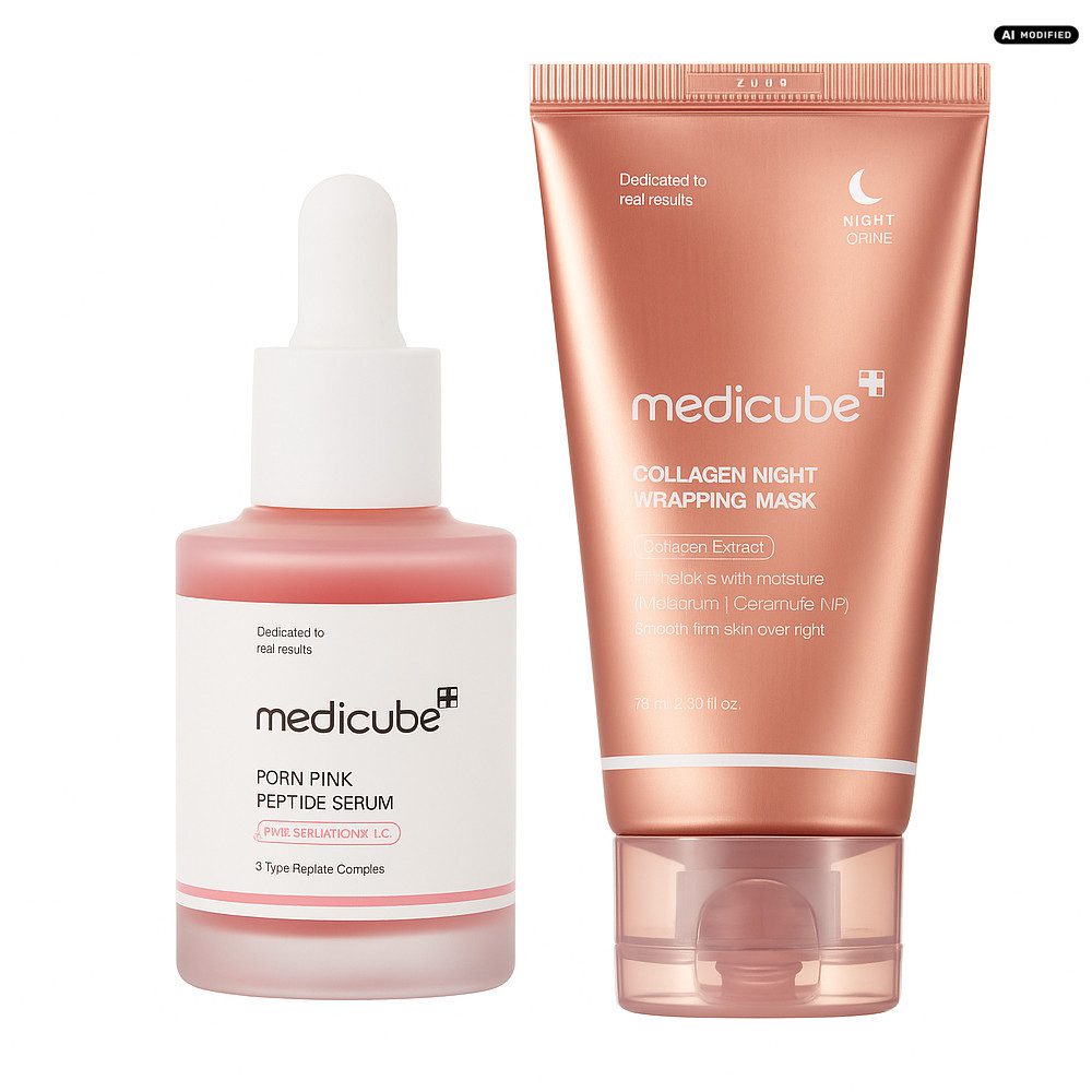Medicube Gesichtsserum Medicube Peptide Serum & Night Mask Duo, Serum und Nachtmaske für ergänzende Gesichtspflege