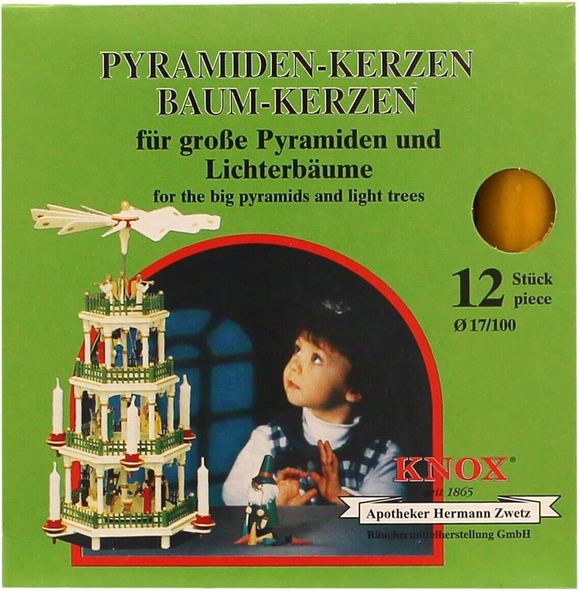 KNOX Duftkerze 1 x Päck. Pyramidenkerzen Ø 17 mm Länge 100 mm NATUR - 12er günstig online kaufen