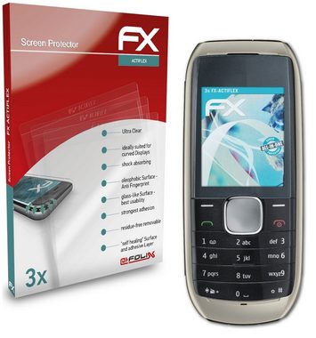 atFoliX Schutzfolie Displayschutzfolie für Nokia 1800, (3 Folien), Ultraklar und flexibel