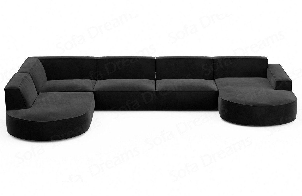 U Alegranza Schwarz-Mo95 Wohnlandschaft Designer Stoff Modern Stoffsofa Form Dreams Sofa Couch Sofa