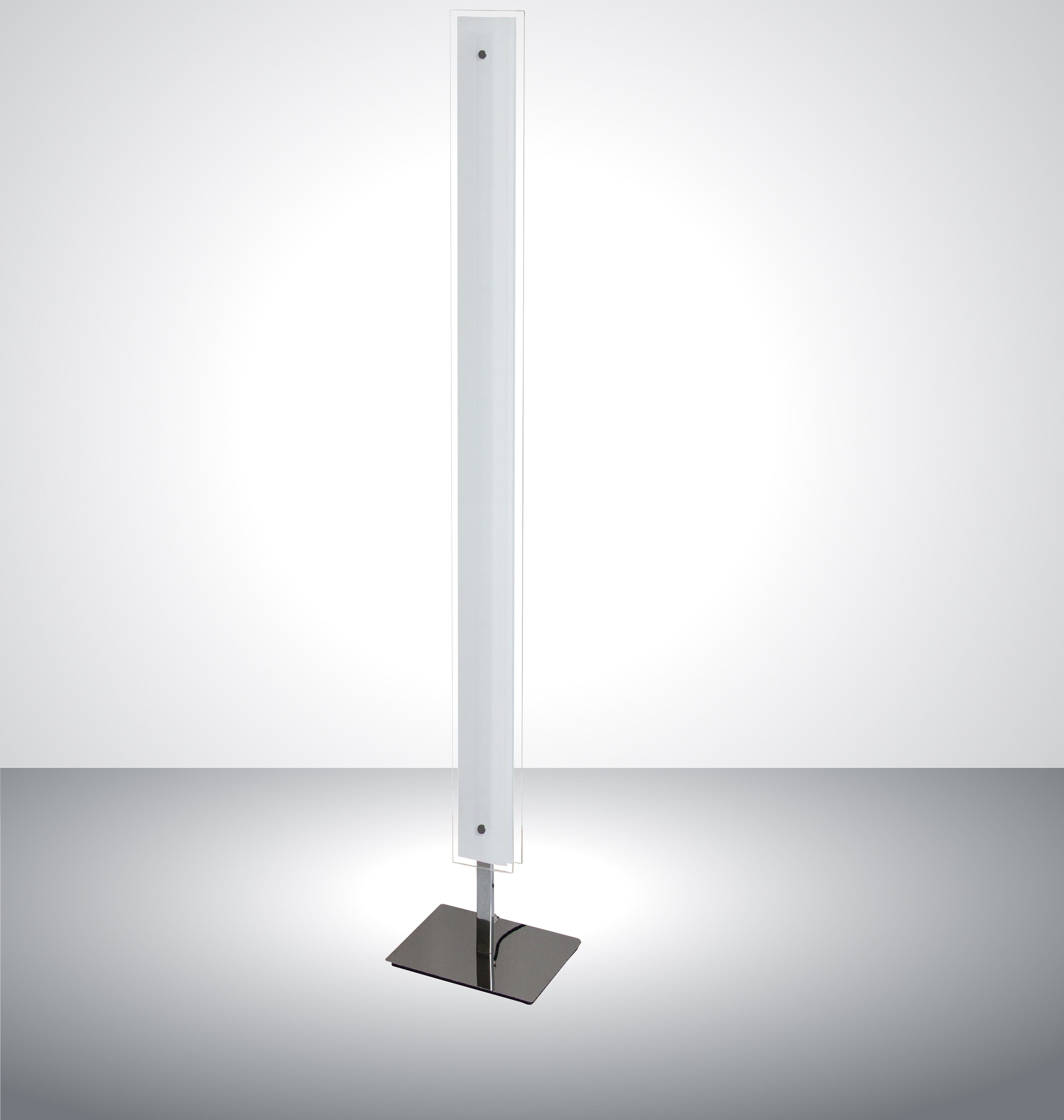 TRANGO LED Stehlampe, 1517 LED Stehlampe 2-flammig mit LED Module Serie *STRAIGHT* I 30 Watt I in 3 Stufen dimmbar I satiniertes Echtglas Lampenschirm I Höhe ca. 1200mm, schlicht, modern & chic Stehleuchte