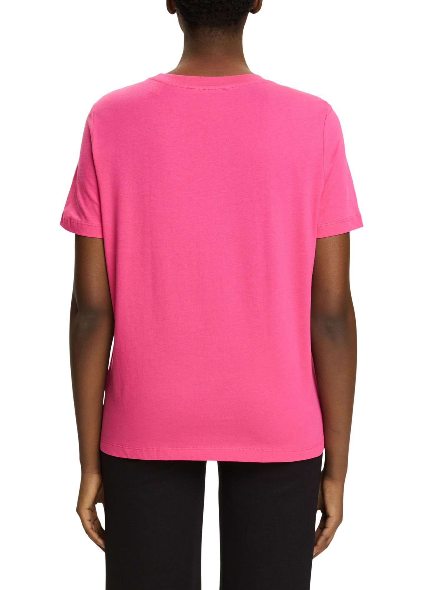 mit (1-tlg) edc FUCHSIA Esprit PINK Herz-Print T-Shirt by T-Shirt