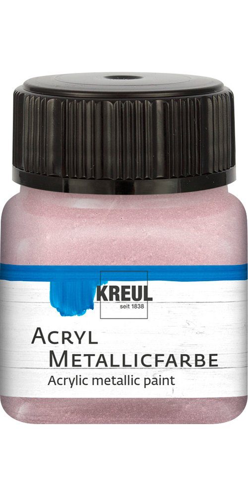 Kreul Metallglanzfarbe Acryl Metallicfarbe, 20 ml Roségold