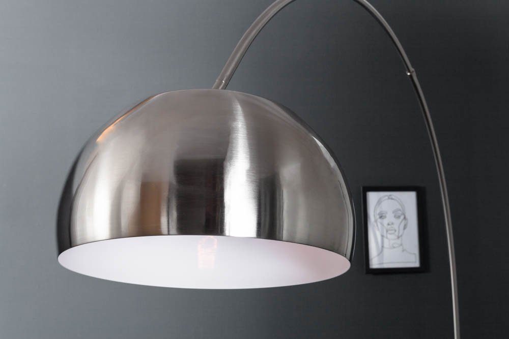 Metall gebürstet, Modern Design verstellbar · ohne Leuchtmittel, Wohnzimmer LOUNGE · · Bogenlampe chrom 170-210cm riess-ambiente DEAL