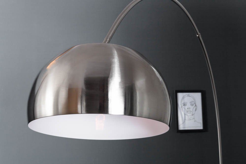 riess-ambiente Bogenlampe LOUNGE DEAL 170-210cm chrom gebürstet, ohne Leuchtmittel, Wohnzimmer · Metall · verstellbar · Modern Design – Bild 4 von 5