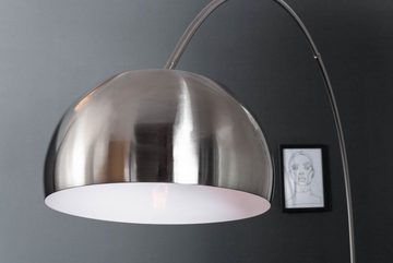 riess-ambiente Bogenlampe LOUNGE DEAL 170-210cm chrom gebürstet, ohne Leuchtmittel, Wohnzimmer · Metall · verstellbar · Modern Design