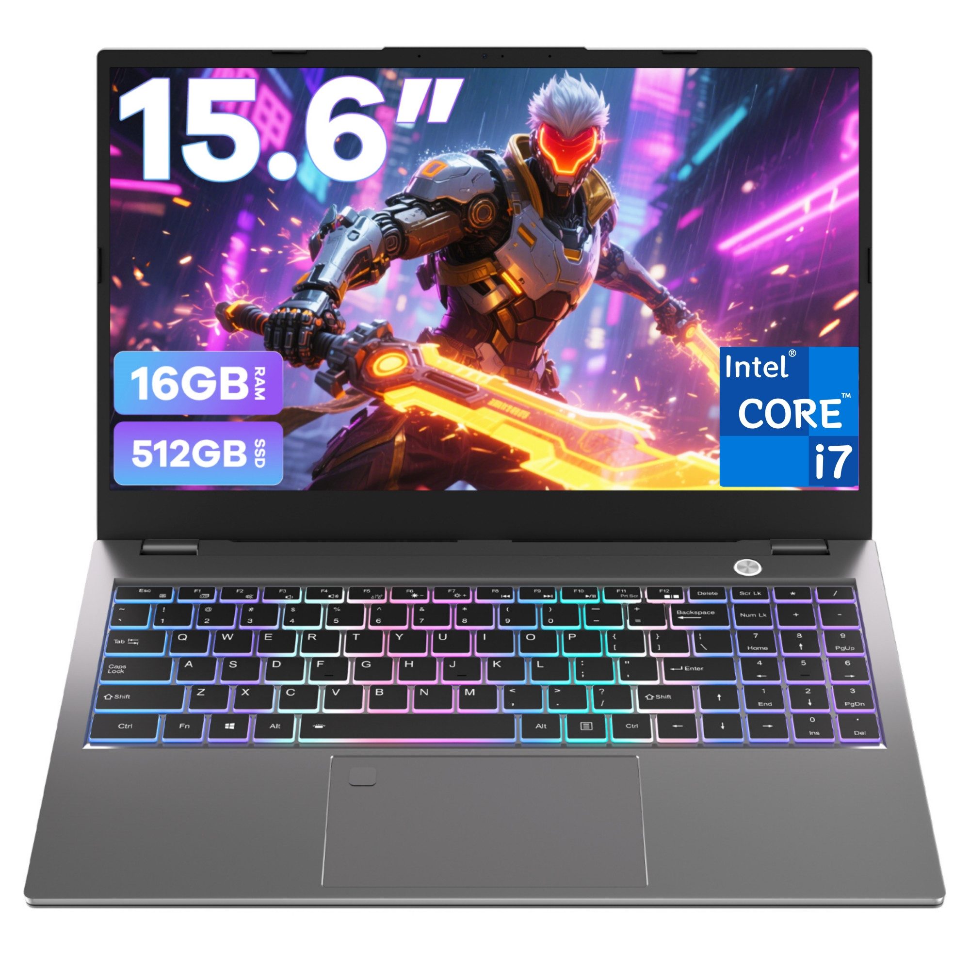MENGHU 15,6 Zoll Hochleistungs-Laptop Intel i9-i7 Fingerabdruck Beleuchtung Notebook (Intel Core i7, 16 GB, 512 GB SSD)