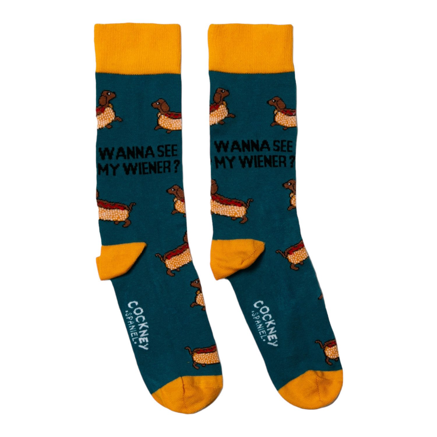 Cockney Spaniel Freizeitsocken Dackel Socken Lustige Männersocken Hotdog St günstig online kaufen