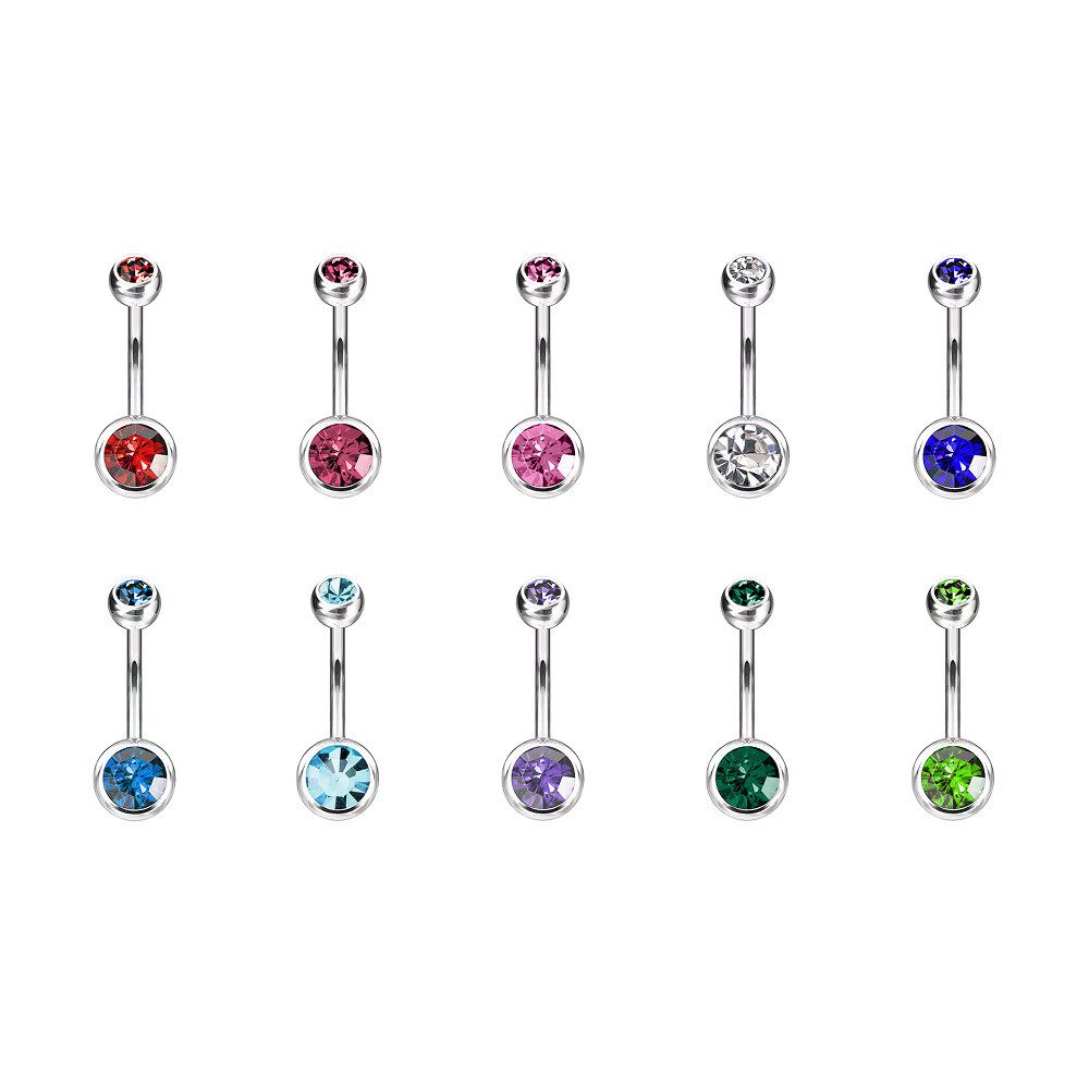 JVmoebel Bauchnabelpiercing Bananabells, Titan Bananabell KRISTALL Farbausw günstig online kaufen