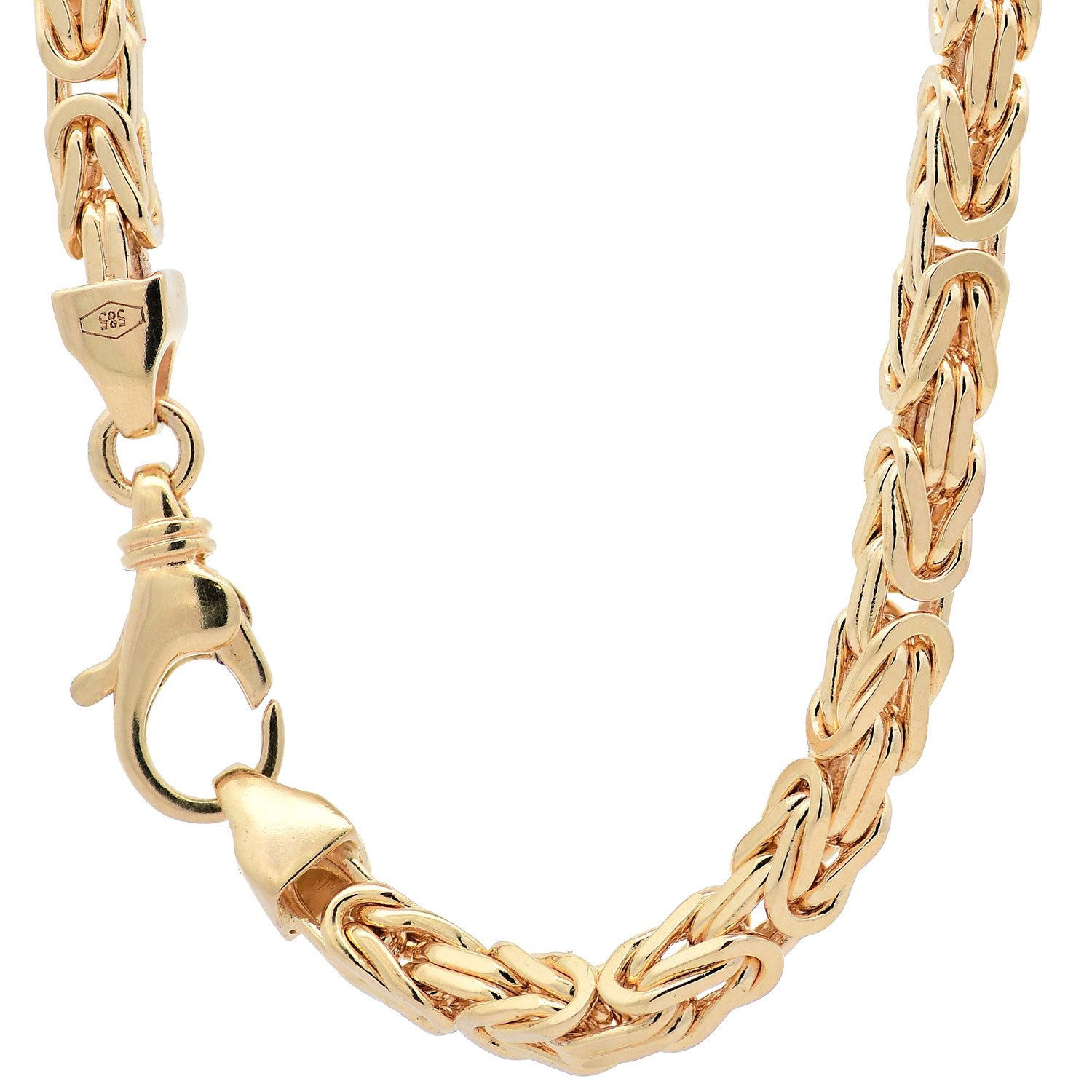 HOPLO Königskette Goldkette Königskette Länge 21cm - Breite 4,0mm - 585-14 Karat Gold, Made in Germany