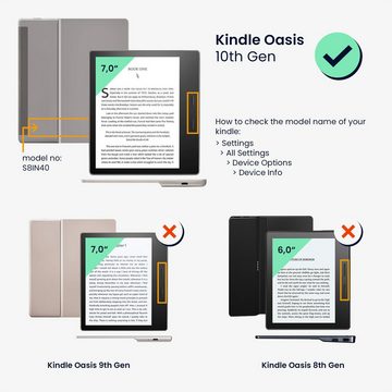 kwmobile E-Reader-Hülle Klapphülle für Amazon Kindle Oasis 10. Generation Hülle, Flipcase für den eReader aus Mikrofaser - Orange