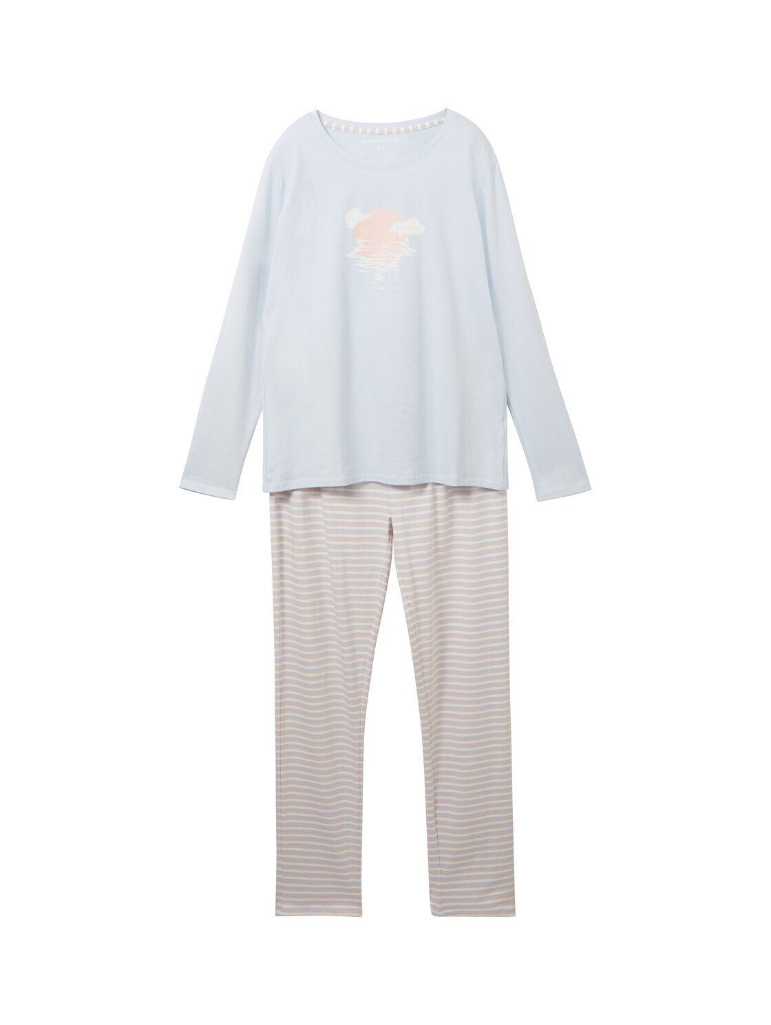 TOM TAILOR Schlafhose Pyjama mit Motivprint, Unser Model ist 177 cm groß  und trägt Größe S/36