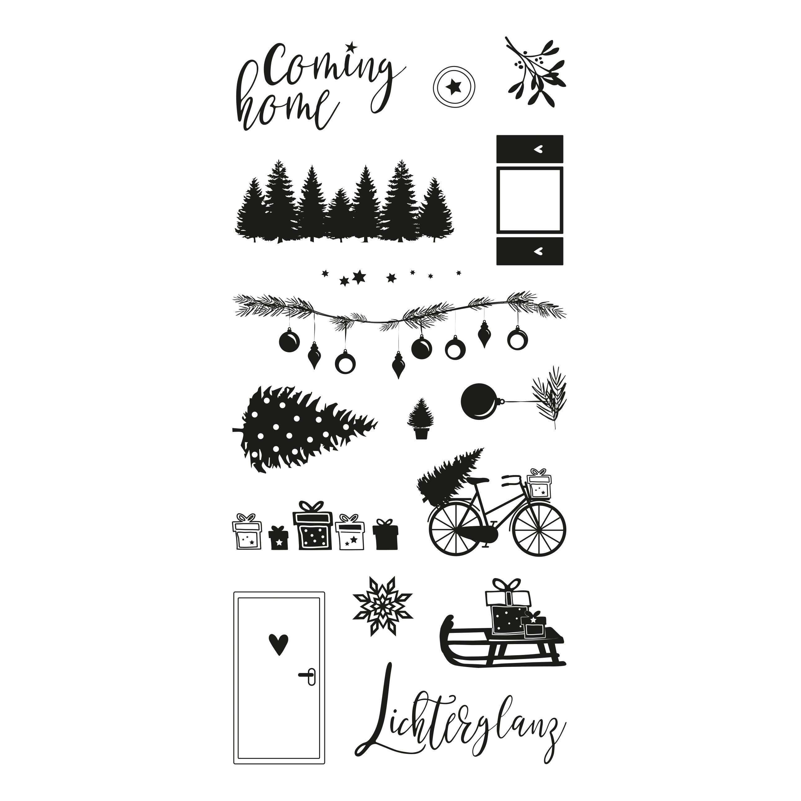 Rayher Марки Clear Stamps Coming Home, 16 Stück