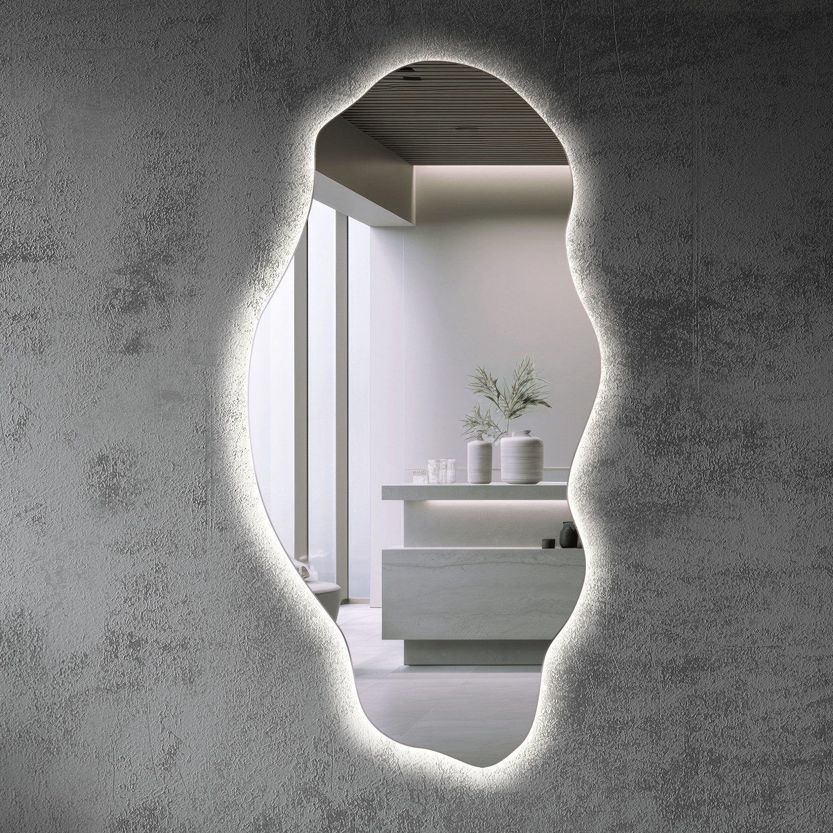 Tulup LED-Lichtspiegel Wandspiegel Dekorativer Moderner LED-Spiegel günstig online kaufen
