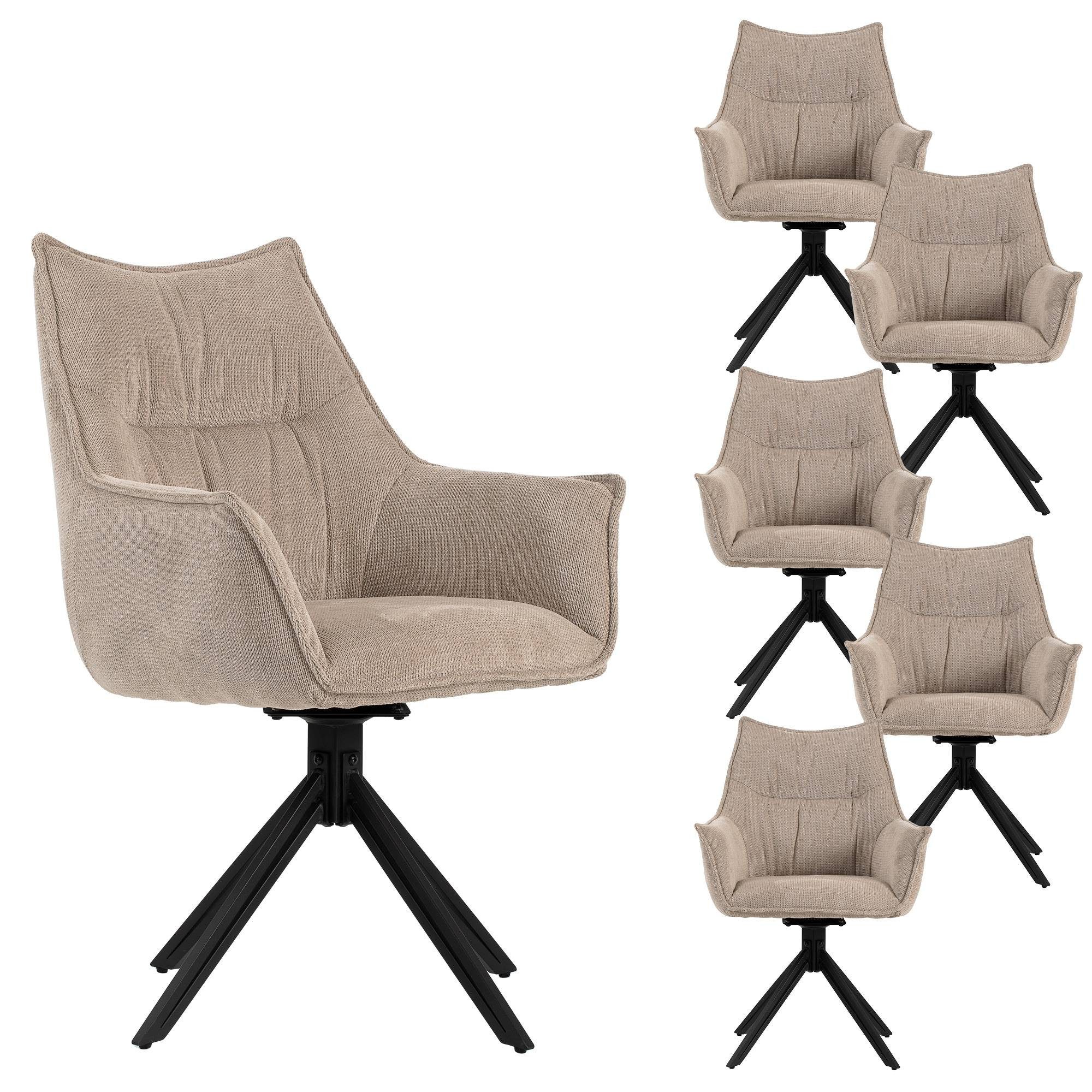 MR.DEKO Esszimmerstuhl Ginosa, drehbarer Stuhl mit Polsterung und Armlehnen günstig online kaufen