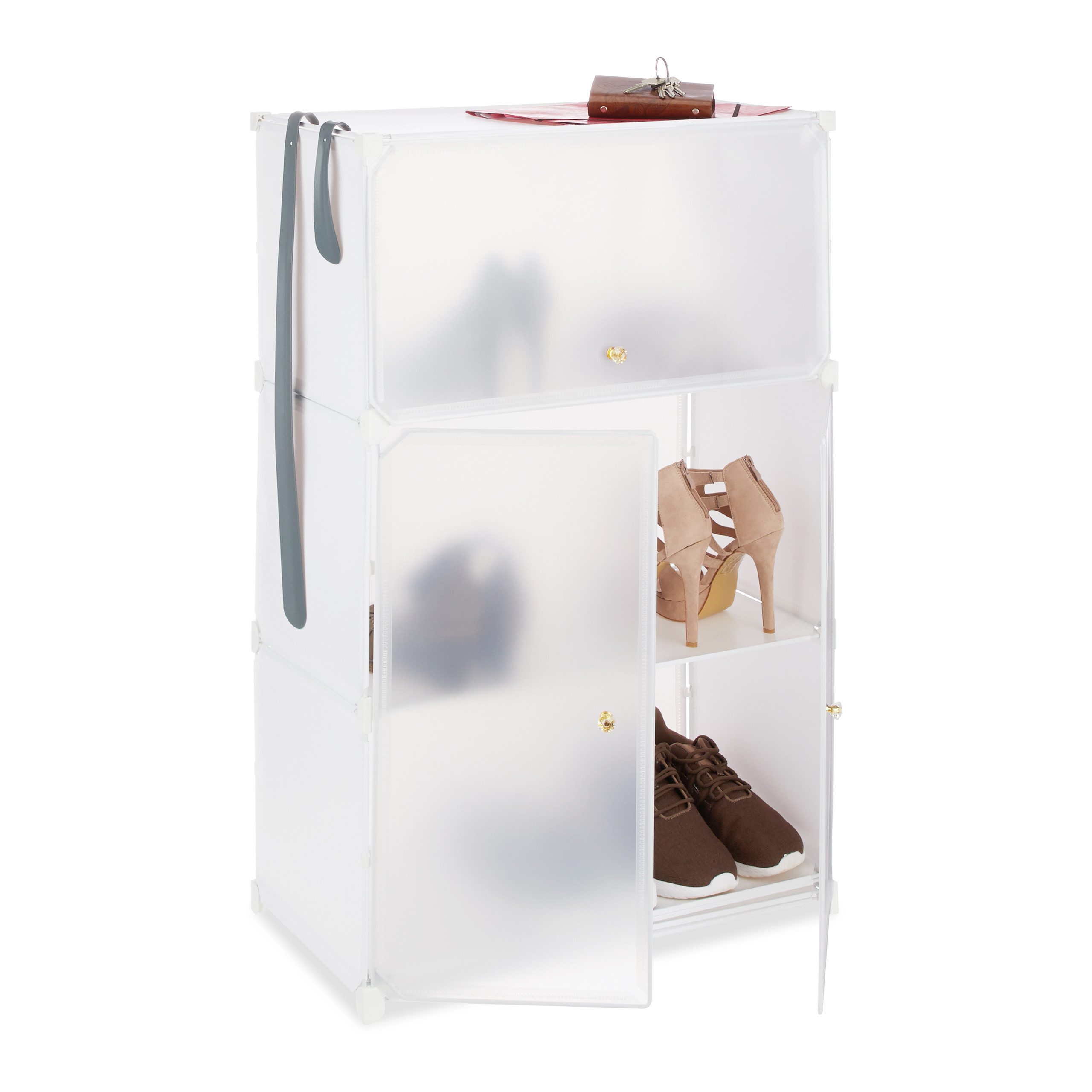 relaxdays Schuhschrank Kunststoff (50-St) schwarz – Bild 3 von 5