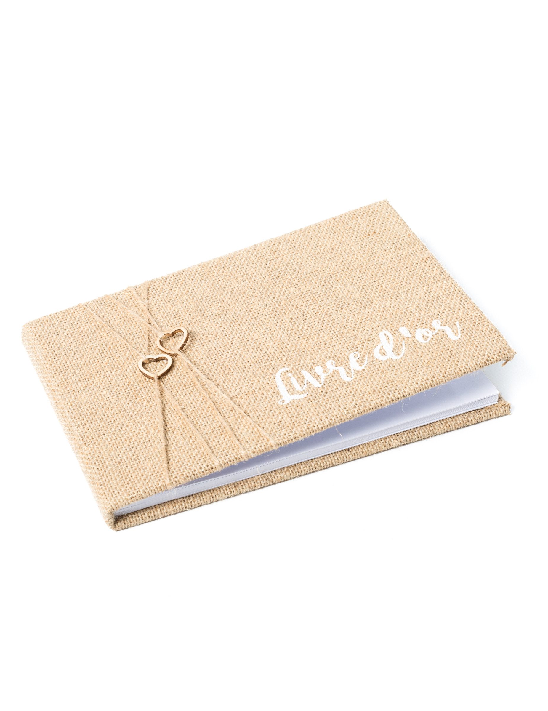 Kostüm Gästebuch Jute Rustikal Buch 64 Seiten 16,5 x 24 cm