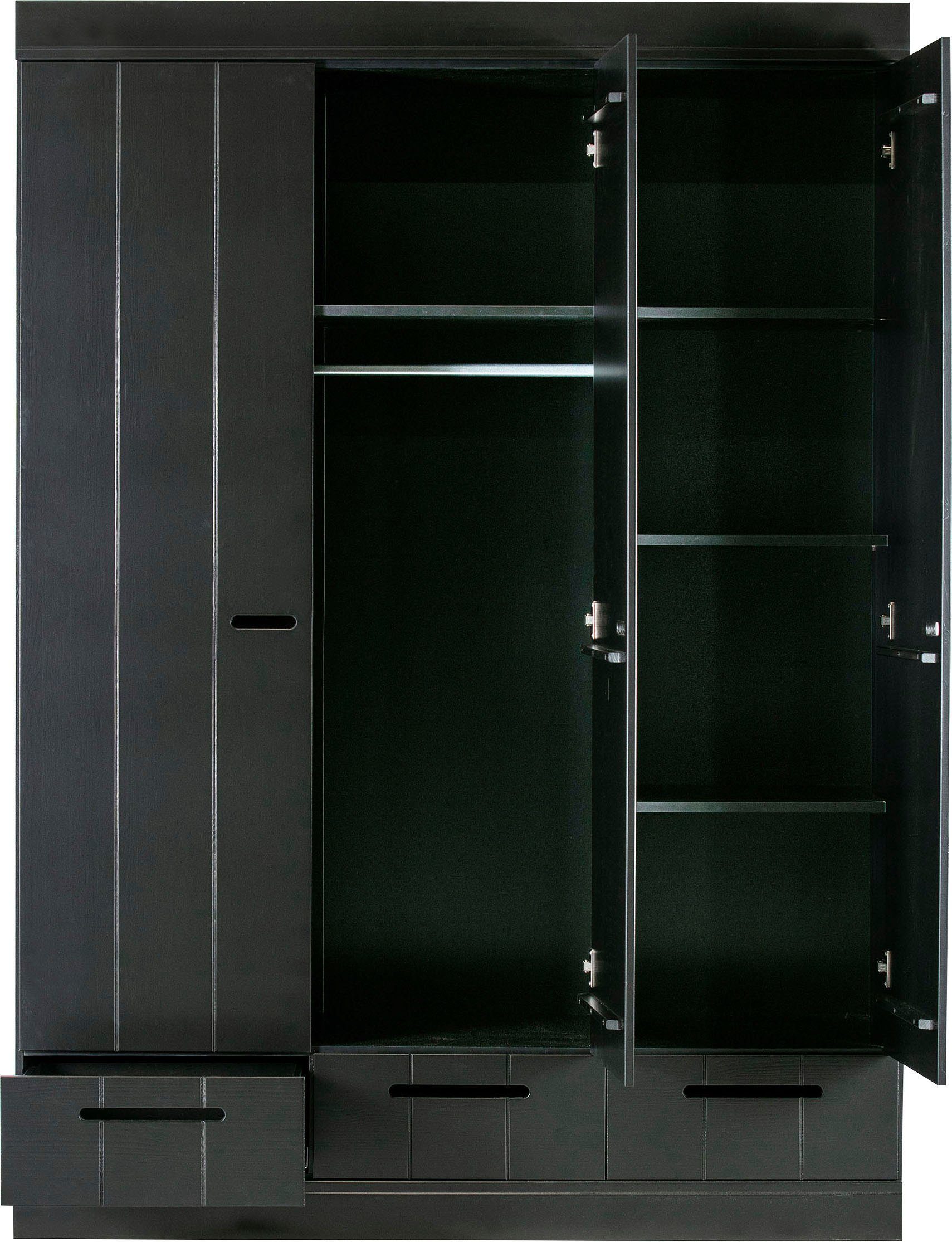 Connect WOOOD schwarz Garderobenschrank