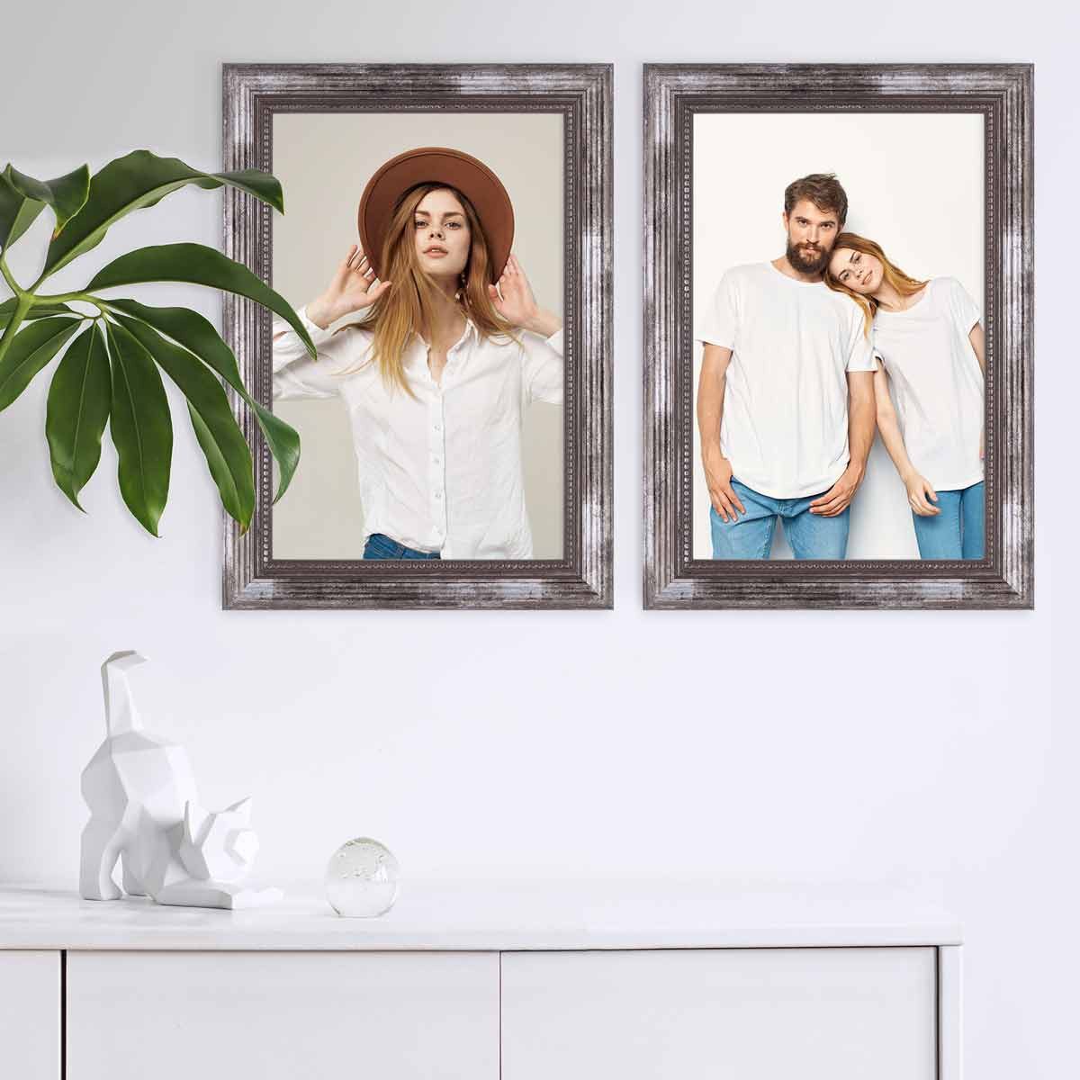PHOTOLINI Bilderrahmen 2er Set Massivholz-Rahmen im günstig online kaufen