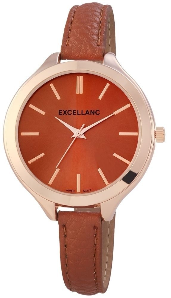 EXCELLANC Quarzuhr 195031600182 Excellanc Damenuhr mit Lederimitationsarmband