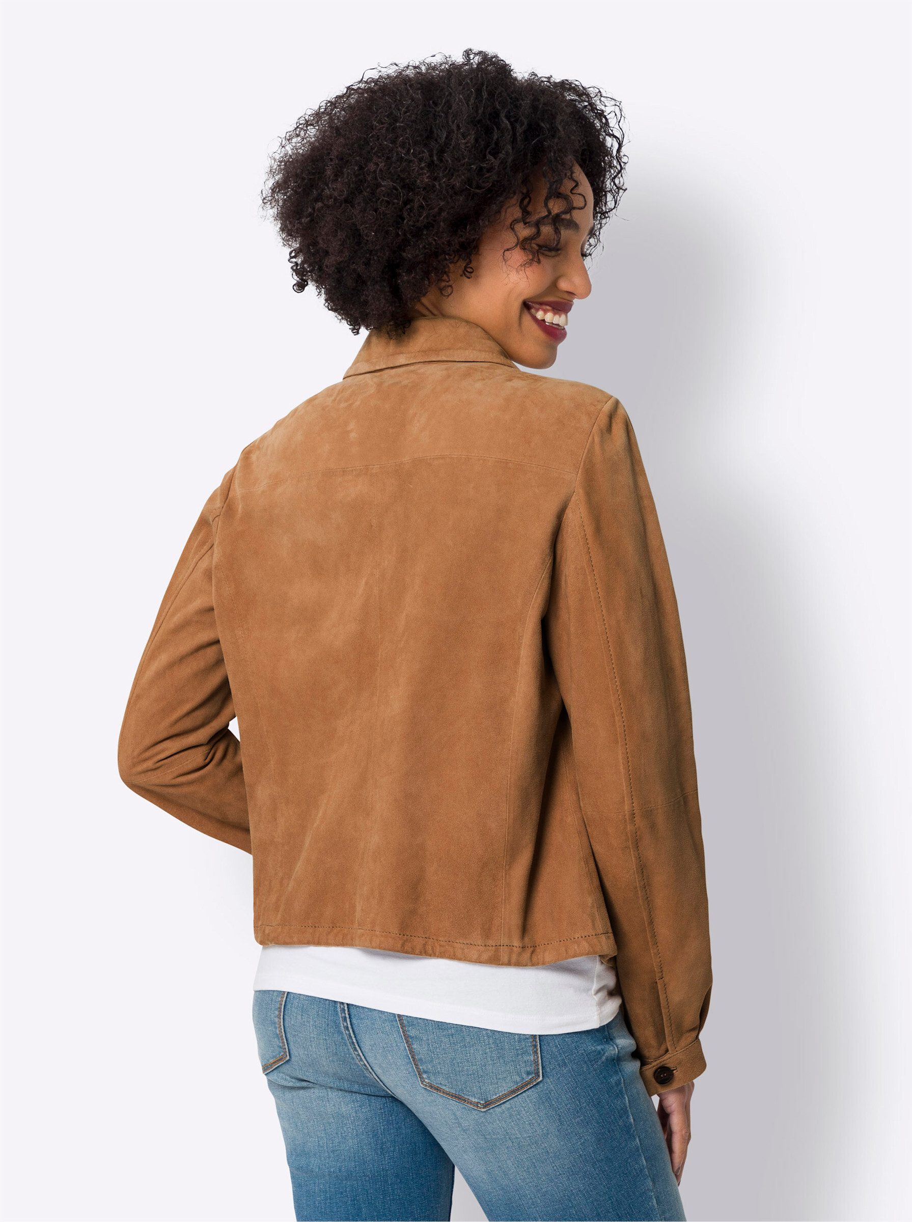 heine Allwetterjacke Leder-Jacke Langarm