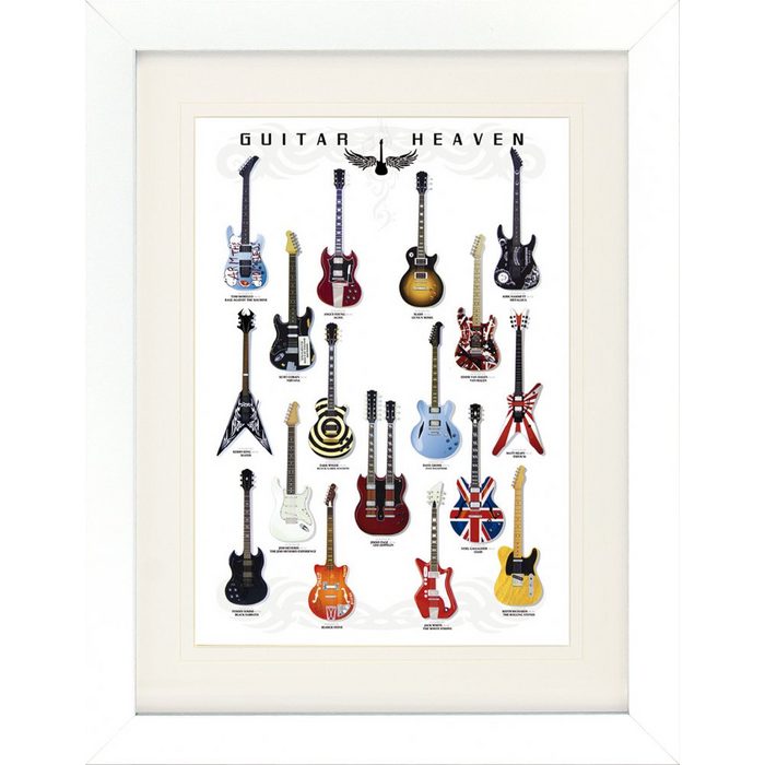 1art1 Bild mit Rahmen Gitarren - Guitar Heaven Rock Hall Of Fame