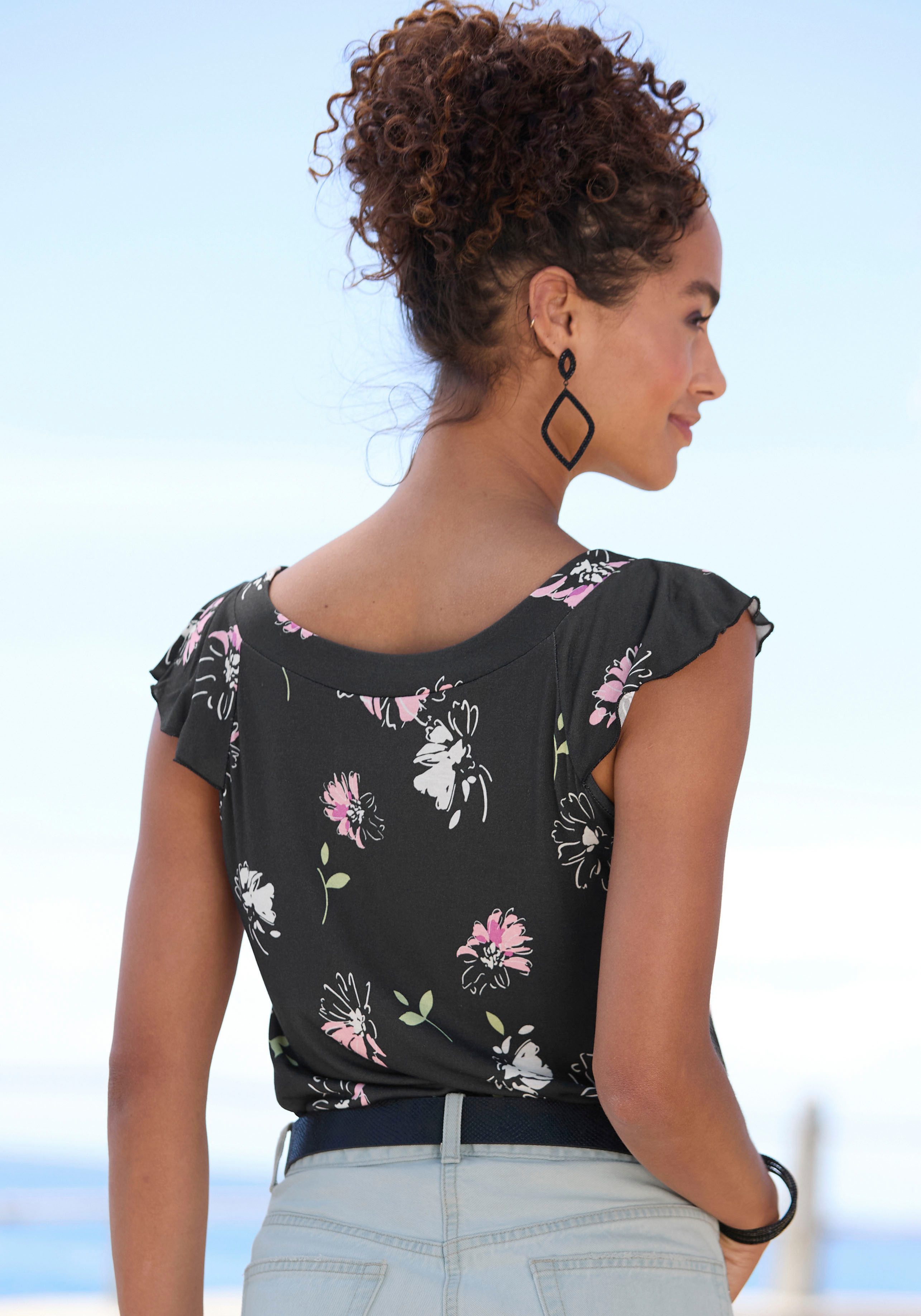 Vivance Rundhalsshirt mit verspielten Volants aus weichem Jersey, sommerlich